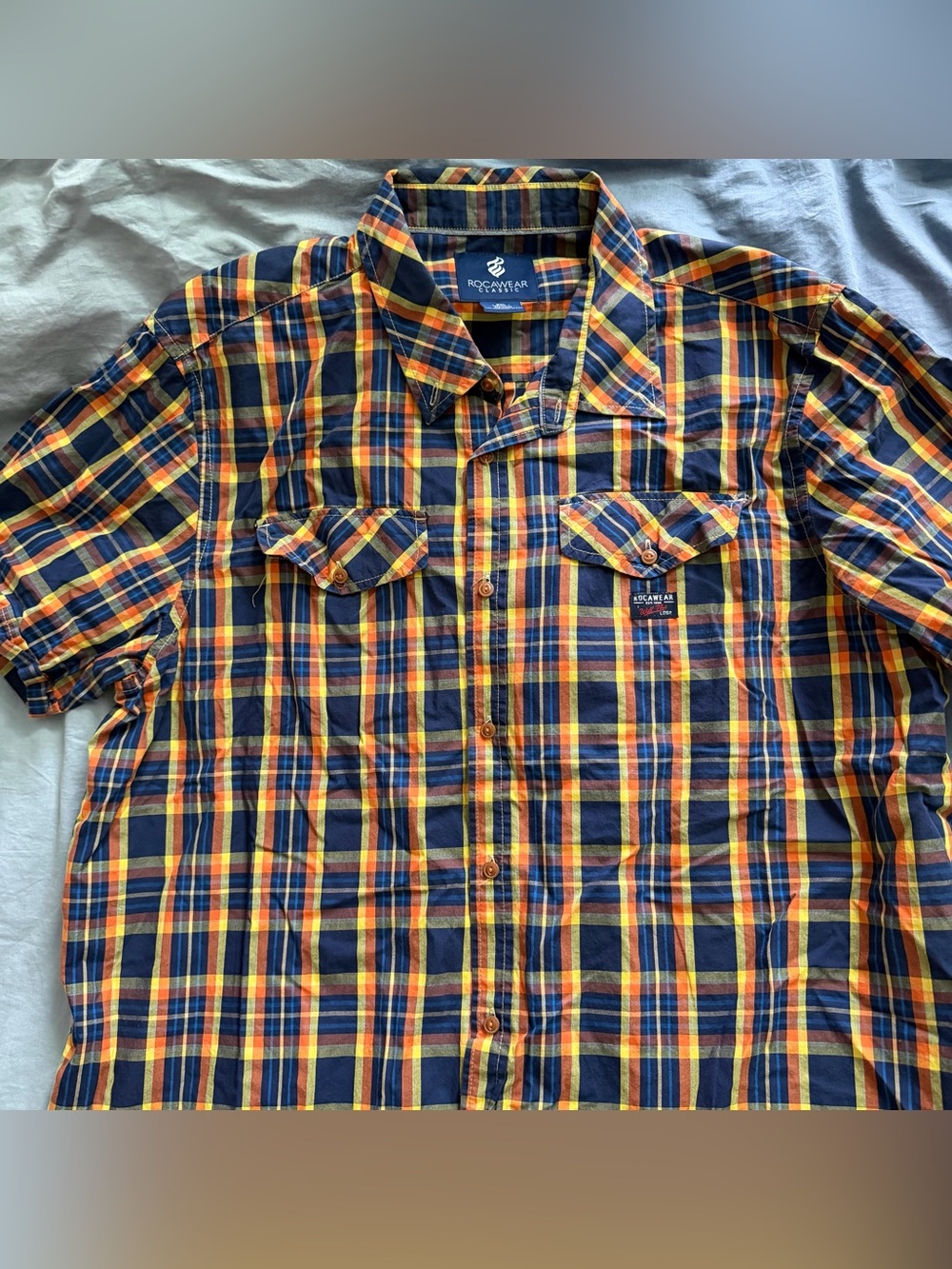 Vintage Rocawear Classic Plaid Button Down Shirt Men XXL Y2K Hip Hop Streetwear